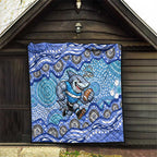 Cronulla Sutherland Sharks Quilt Aboriginal Dot Pattern - Rugby Mascot Heritage Pride