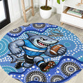 Cronulla Sutherland Sharks Round Carpet Aboriginal Dot Pattern - Rugby Mascot Heritage Pride