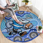 Cronulla Sutherland Sharks Round Carpet Aboriginal Dot Pattern - Rugby Mascot Heritage Pride