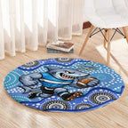Cronulla Sutherland Sharks Round Carpet Aboriginal Dot Pattern - Rugby Mascot Heritage Pride