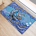 Cronulla Sutherland Sharks Rubber Doormat Aboriginal Dot Pattern - Rugby Mascot Heritage Pride