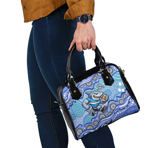 Cronulla Sutherland Sharks Shoulder Handbag Aboriginal Dot Pattern - Rugby Mascot Heritage Pride