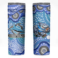 Cronulla Sutherland Sharks Skinny Tumbler Aboriginal Dot Pattern - Rugby Mascot Heritage Pride