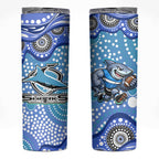 Cronulla Sutherland Sharks Skinny Tumbler Aboriginal Dot Pattern - Rugby Mascot Heritage Pride