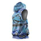 Cronulla Sutherland Sharks Sleeveless Hoodie Aboriginal Dot Pattern - Rugby Mascot Heritage Pride