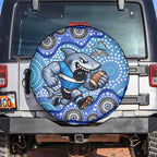 Cronulla Sutherland Sharks Spare Tire Cover Aboriginal Dot Pattern - Rugby Mascot Heritage Pride