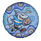 Cronulla Sutherland Sharks Spare Tire Cover Aboriginal Dot Pattern - Rugby Mascot Heritage Pride