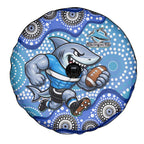 Cronulla Sutherland Sharks Spare Tire Cover Aboriginal Dot Pattern - Rugby Mascot Heritage Pride