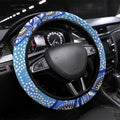 Cronulla Sutherland Sharks Steering Wheel Cover Aboriginal Dot Pattern - Rugby Mascot Heritage Pride