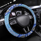 Cronulla Sutherland Sharks Steering Wheel Cover Aboriginal Dot Pattern - Rugby Mascot Heritage Pride