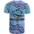 Cronulla Sutherland Sharks T Shirt Aboriginal Dot Pattern - Rugby Mascot Heritage Pride