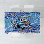 Cronulla Sutherland Sharks Tablecloth Aboriginal Dot Pattern - Rugby Mascot Heritage Pride