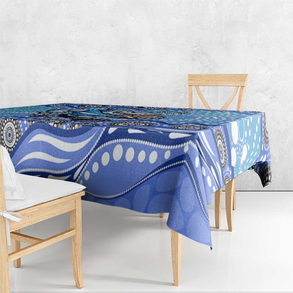 Cronulla Sutherland Sharks Tablecloth Aboriginal Dot Pattern - Rugby Mascot Heritage Pride
