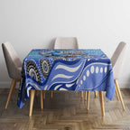 Cronulla Sutherland Sharks Tablecloth Aboriginal Dot Pattern - Rugby Mascot Heritage Pride