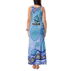 Cronulla Sutherland Sharks Tank Maxi Dress Aboriginal Dot Pattern - Rugby Mascot Heritage Pride