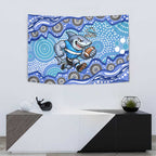 Cronulla Sutherland Sharks Tapestry Aboriginal Dot Pattern - Rugby Mascot Heritage Pride