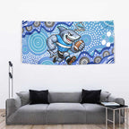 Cronulla Sutherland Sharks Tapestry Aboriginal Dot Pattern - Rugby Mascot Heritage Pride