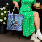 Cronulla Sutherland Sharks Tote Bag Aboriginal Dot Pattern - Rugby Mascot Heritage Pride