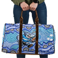 Cronulla Sutherland Sharks Travel Bag Aboriginal Dot Pattern - Rugby Mascot Heritage Pride
