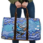 Cronulla Sutherland Sharks Travel Bag Aboriginal Dot Pattern - Rugby Mascot Heritage Pride