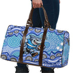 Cronulla Sutherland Sharks Travel Bag Aboriginal Dot Pattern - Rugby Mascot Heritage Pride