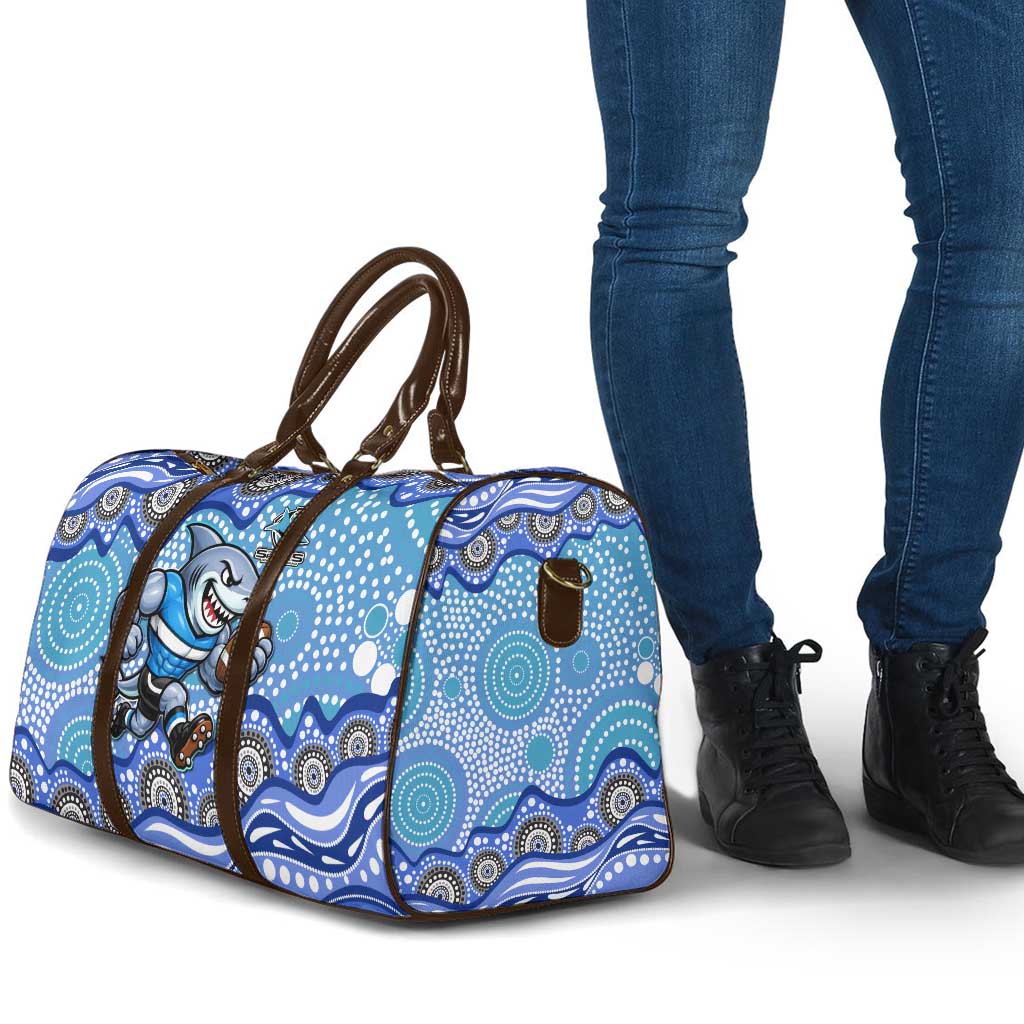 Cronulla Sutherland Sharks Travel Bag Aboriginal Dot Pattern - Rugby Mascot Heritage Pride