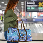 Cronulla Sutherland Sharks Travel Bag Aboriginal Dot Pattern - Rugby Mascot Heritage Pride