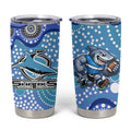 Cronulla Sutherland Sharks Tumbler Cup Aboriginal Dot Pattern - Rugby Mascot Heritage Pride