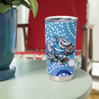 Cronulla Sutherland Sharks Tumbler Cup Aboriginal Dot Pattern - Rugby Mascot Heritage Pride