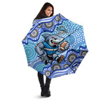 Cronulla Sutherland Sharks Umbrella Aboriginal Dot Pattern - Rugby Mascot Heritage Pride