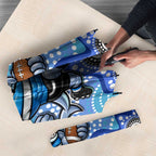 Cronulla Sutherland Sharks Umbrella Aboriginal Dot Pattern - Rugby Mascot Heritage Pride