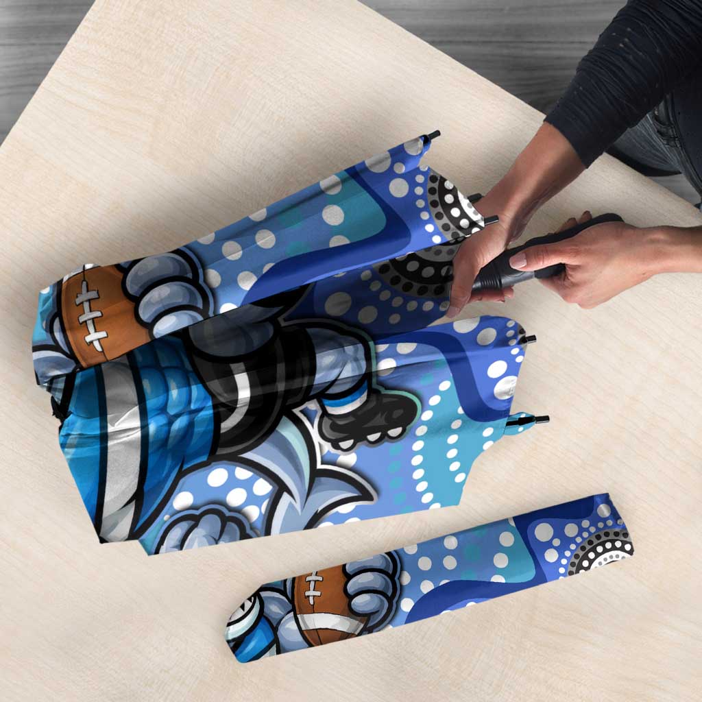 Cronulla Sutherland Sharks Umbrella Aboriginal Dot Pattern - Rugby Mascot Heritage Pride