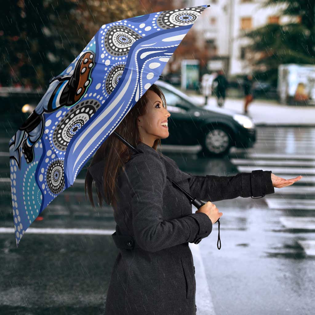 Cronulla Sutherland Sharks Umbrella Aboriginal Dot Pattern - Rugby Mascot Heritage Pride