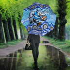 Cronulla Sutherland Sharks Umbrella Aboriginal Dot Pattern - Rugby Mascot Heritage Pride