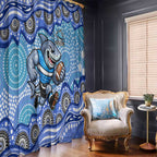 Cronulla Sutherland Sharks Window Curtain Aboriginal Dot Pattern - Rugby Mascot Heritage Pride