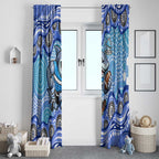 Cronulla Sutherland Sharks Window Curtain Aboriginal Dot Pattern - Rugby Mascot Heritage Pride