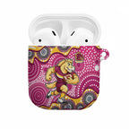 Brisbane Broncos AirPods Case Aboriginal Dot Pattern - Rugby Mascot Heritage Pride