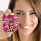 Brisbane Broncos AirPods Case Aboriginal Dot Pattern - Rugby Mascot Heritage Pride