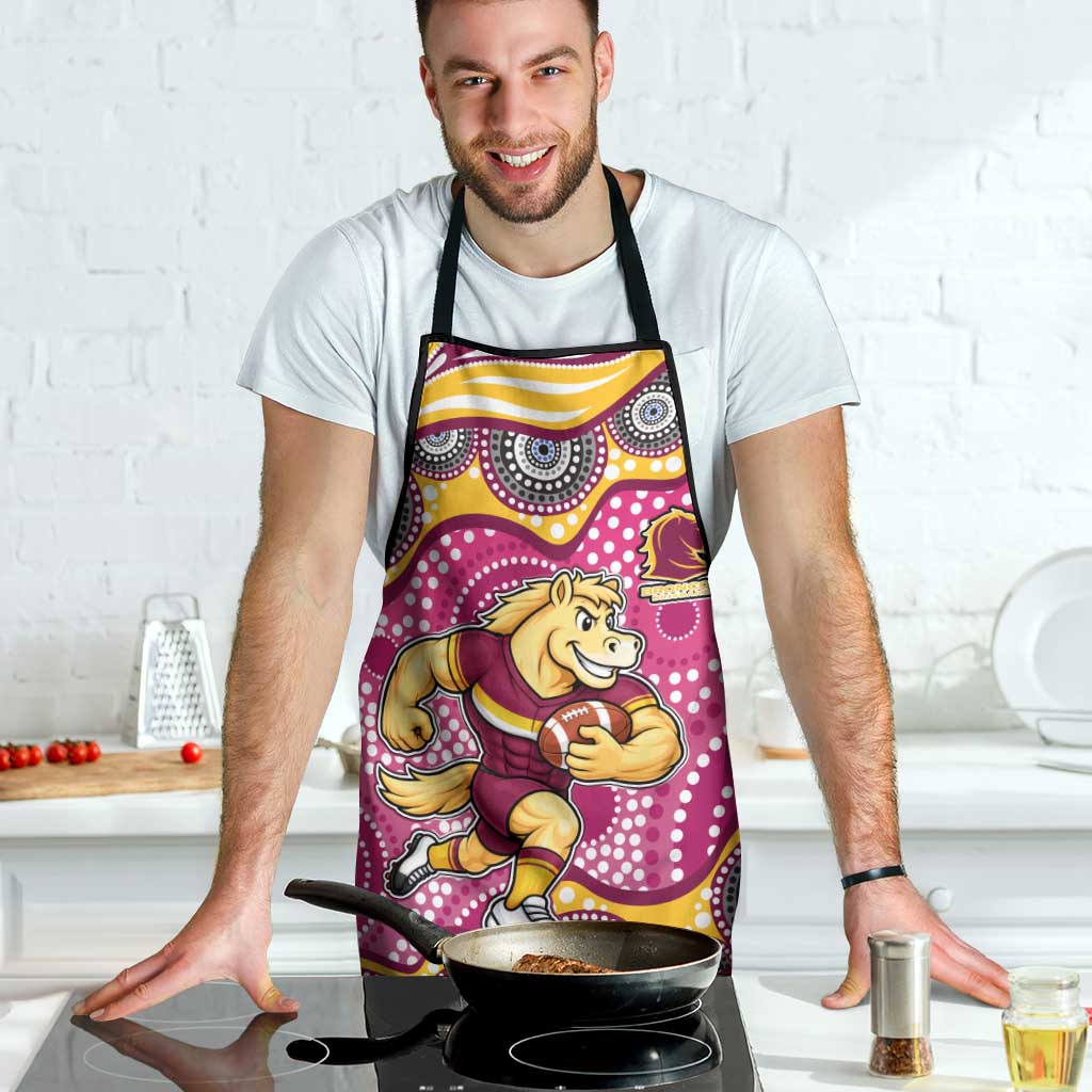 Brisbane Broncos Apron Aboriginal Dot Pattern - Rugby Mascot Heritage Pride