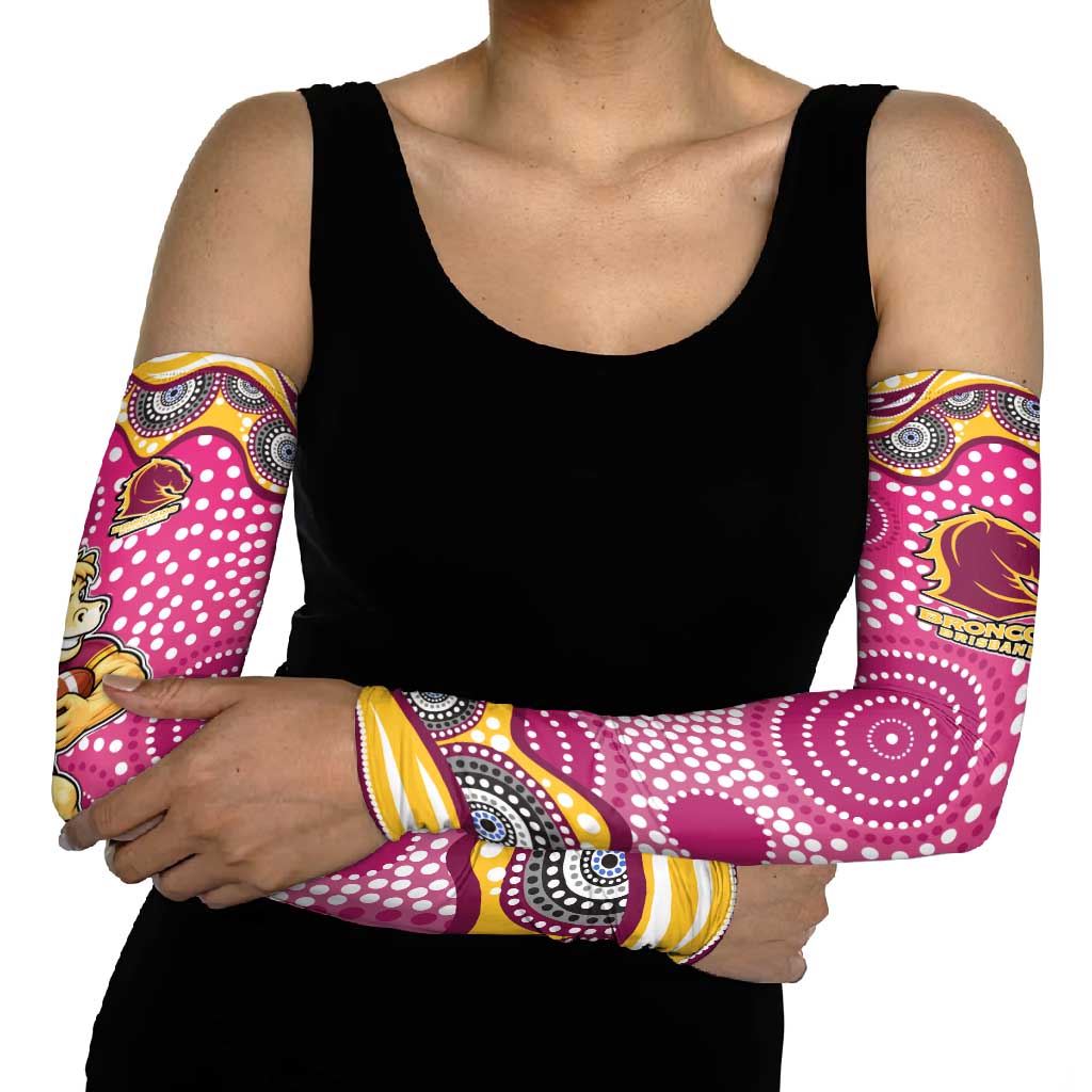 Brisbane Broncos Arm Sleeves Aboriginal Dot Pattern - Rugby Mascot Heritage Pride