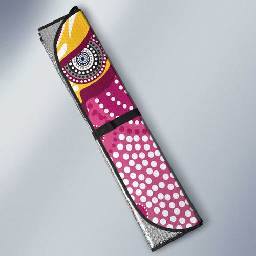 Brisbane Broncos Auto Sun Shade Aboriginal Dot Pattern - Rugby Mascot Heritage Pride