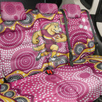 Brisbane Broncos Back Car Seat Cover Aboriginal Dot Pattern - Rugby Mascot Heritage Pride