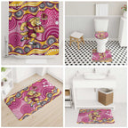 Brisbane Broncos Bathroom Set Aboriginal Dot Pattern - Rugby Mascot Heritage Pride