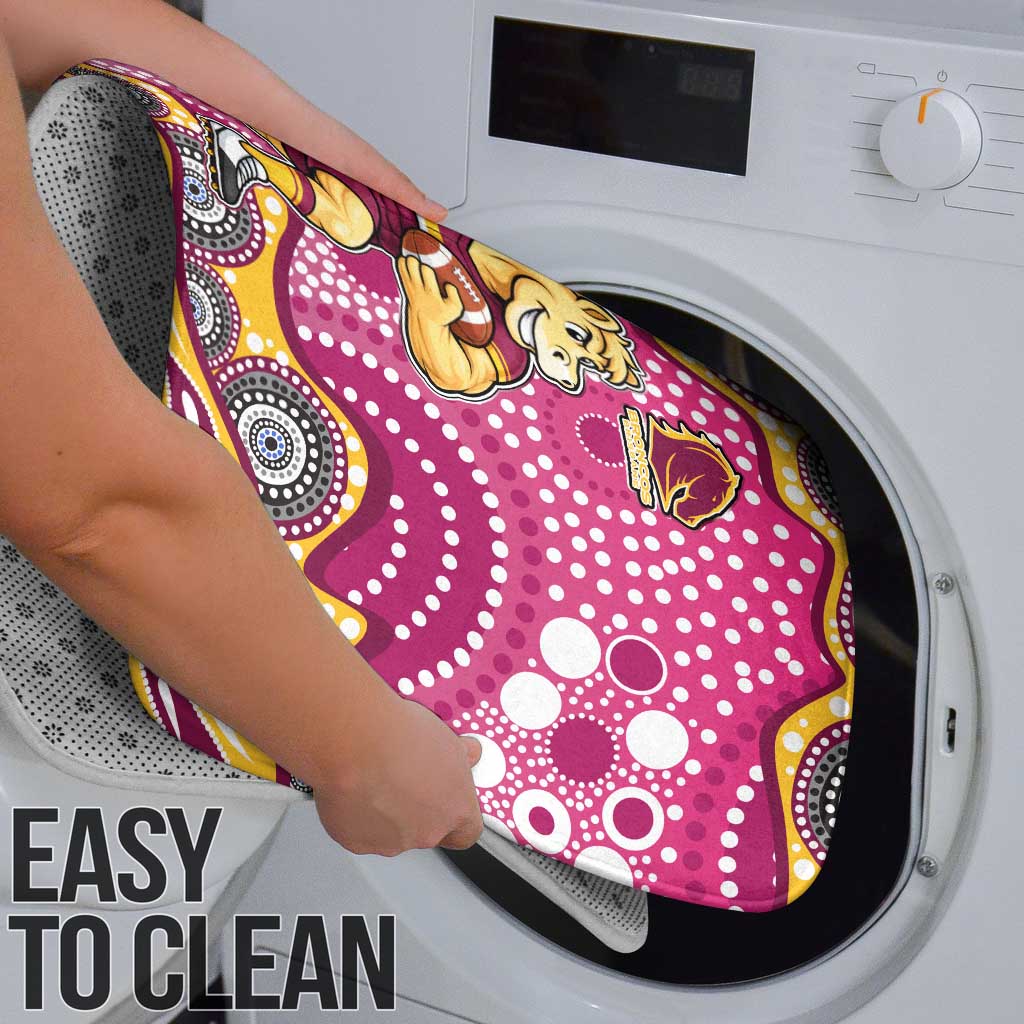 Brisbane Broncos Bathroom Set Aboriginal Dot Pattern - Rugby Mascot Heritage Pride