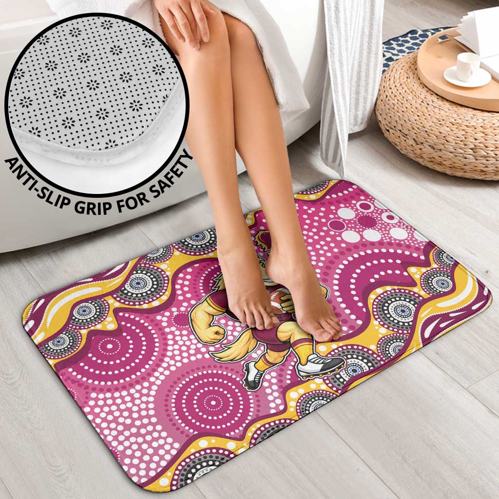 Brisbane Broncos Bathroom Set Aboriginal Dot Pattern - Rugby Mascot Heritage Pride