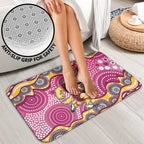 Brisbane Broncos Bathroom Set Aboriginal Dot Pattern - Rugby Mascot Heritage Pride