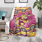 Brisbane Broncos Blanket Aboriginal Dot Pattern - Rugby Mascot Heritage Pride
