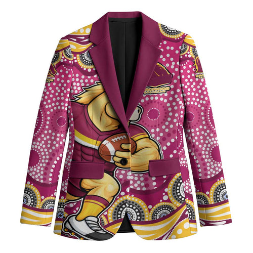 Brisbane Broncos Blazer Aboriginal Dot Pattern - Rugby Mascot Heritage Pride