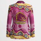 Brisbane Broncos Blazer Aboriginal Dot Pattern - Rugby Mascot Heritage Pride