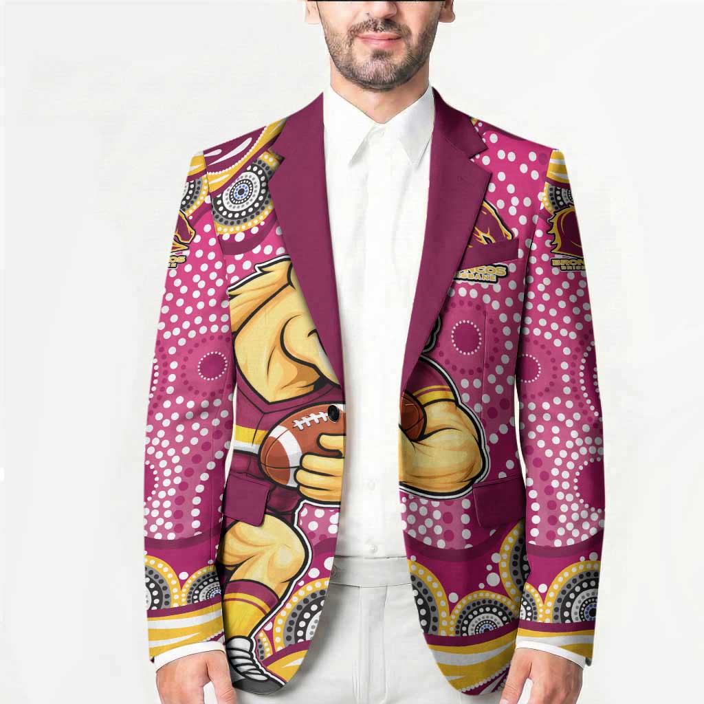 Brisbane Broncos Blazer Aboriginal Dot Pattern - Rugby Mascot Heritage Pride